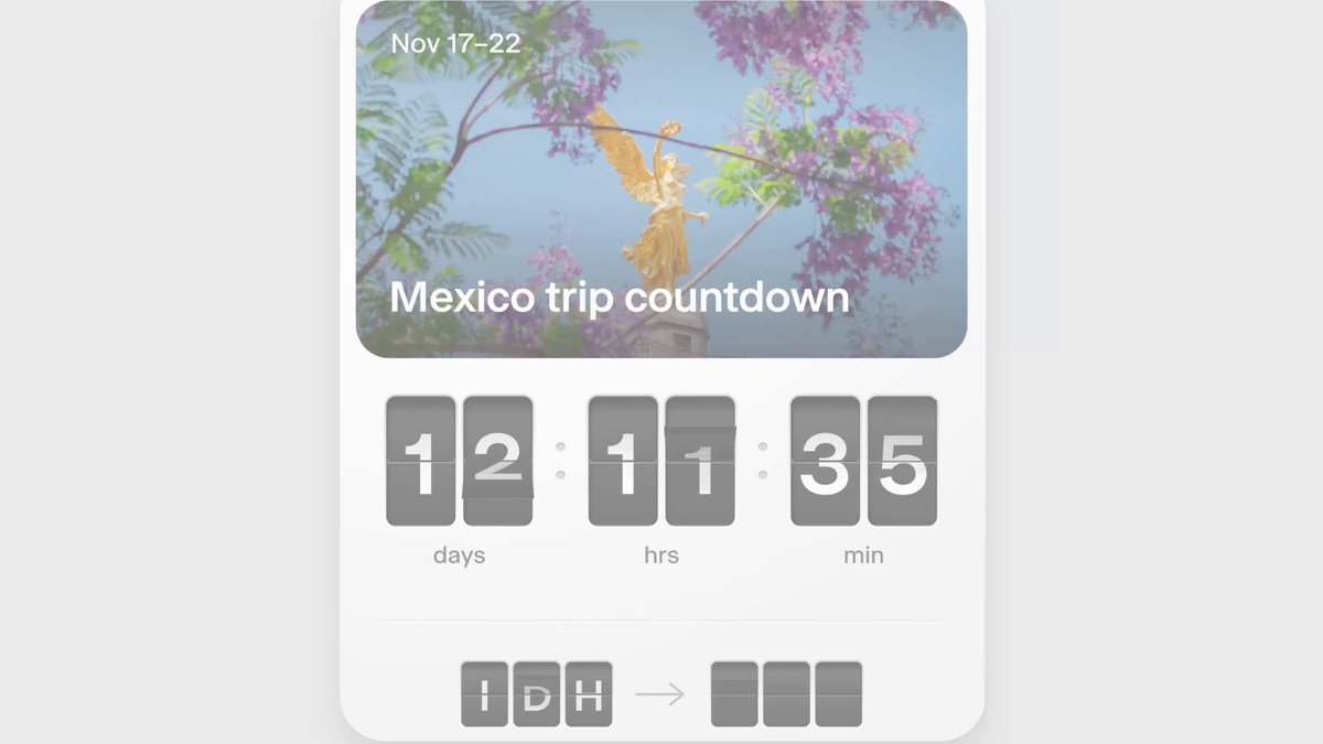Wabi 공식 출시 시연의 Mexico trip countdown 여행 날짜 위젯