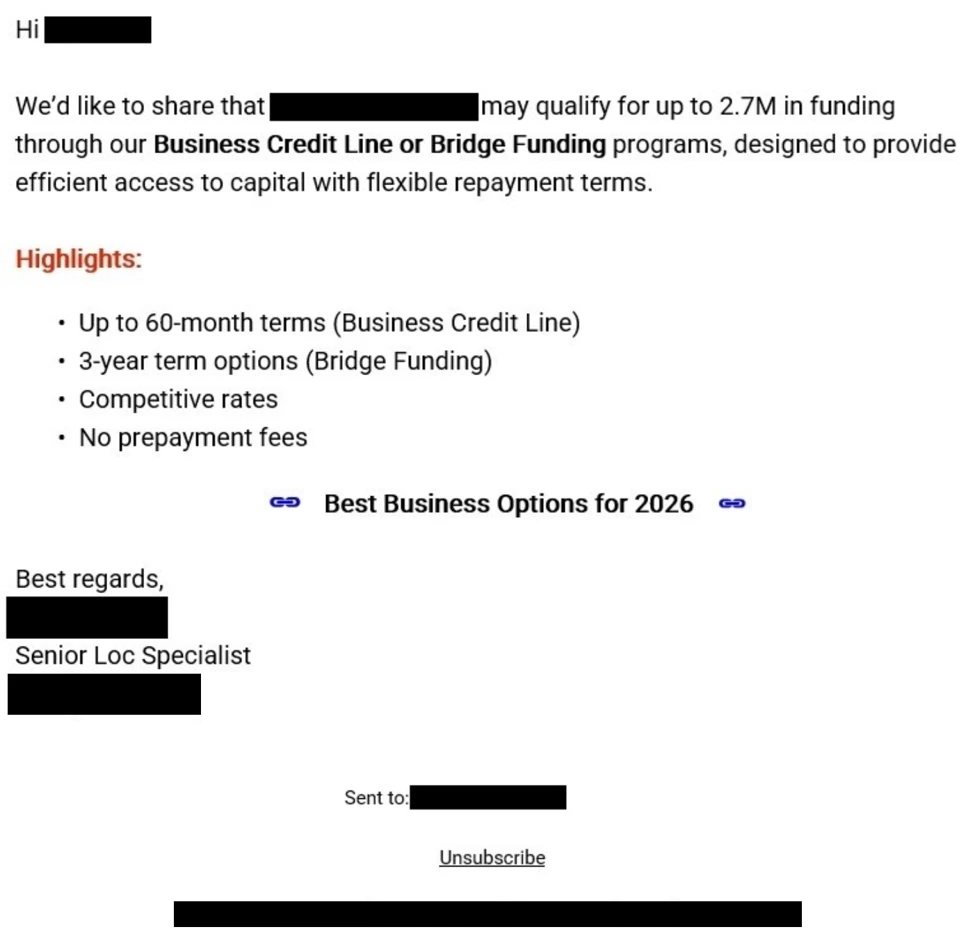 수신자와 연락처가 가려진 Microsoft 공식 연구의 자금 유인 피싱 메일 원본 예시