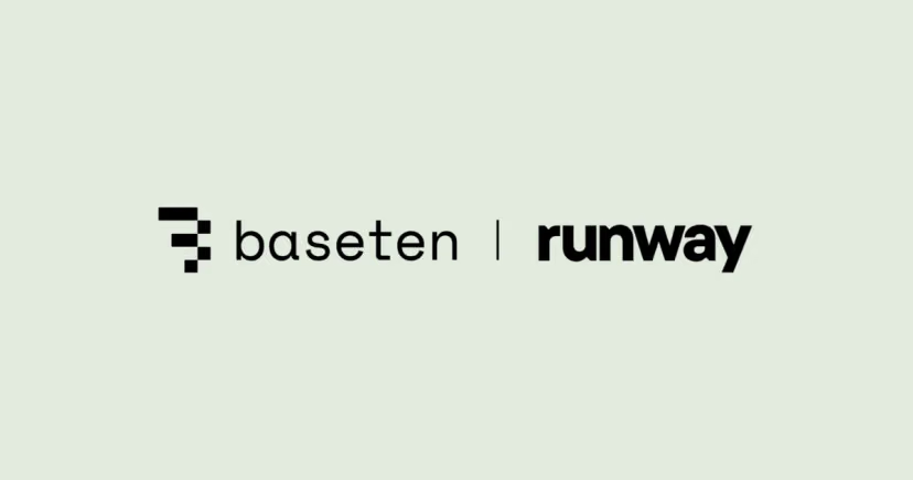 Baseten과 Runway의 공식 제휴 로고 이미지